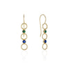 Barcelona Earrings with Emerald and Sapphire Cabochons