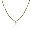 Green sapphire Necklace with white pearls 