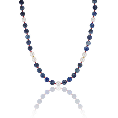 Fourth of July Necklace with white pearls