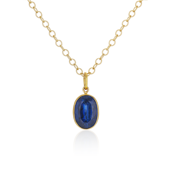 Kyanite Pendant in 22k Gold