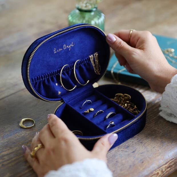 Starry Night Velvet Travel Jewelry Box