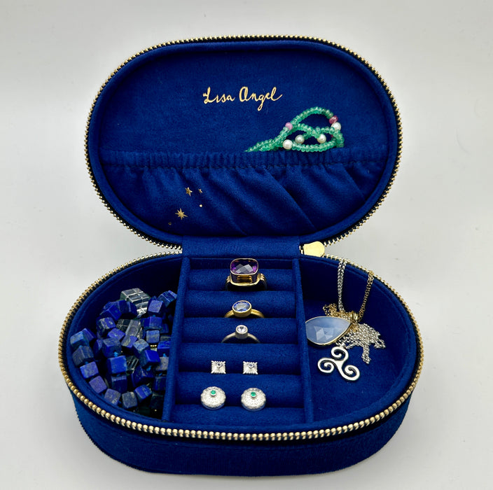 Starry Night Velvet Travel Jewelry Box