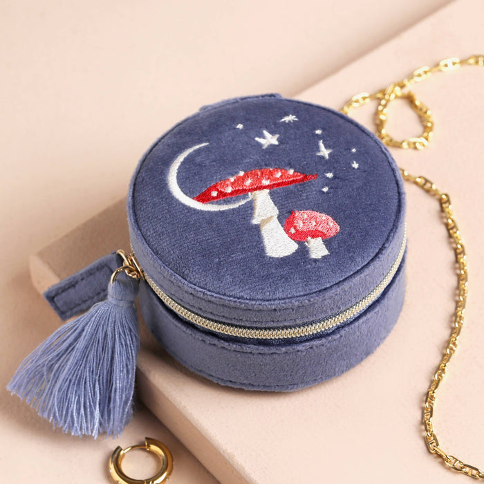 Moonrise  & Mushrooms Velvet Jewelry Case