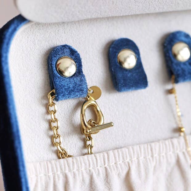 Blue Velvet Jewelry Case